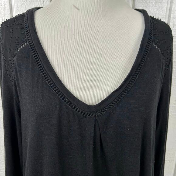 Dolan Anthropologie T-shirt Top Whimsy Goth Casual Women Black 3/4 Sleeve Large - Picture 4 of 9